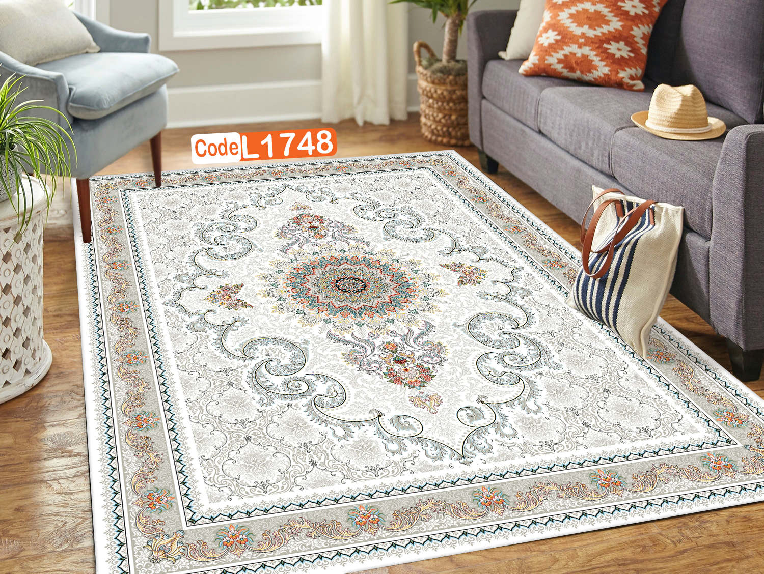 روفرشی کشدار (کاور فرش) و فرشینه و پادری کالای خواب متین کد L1748