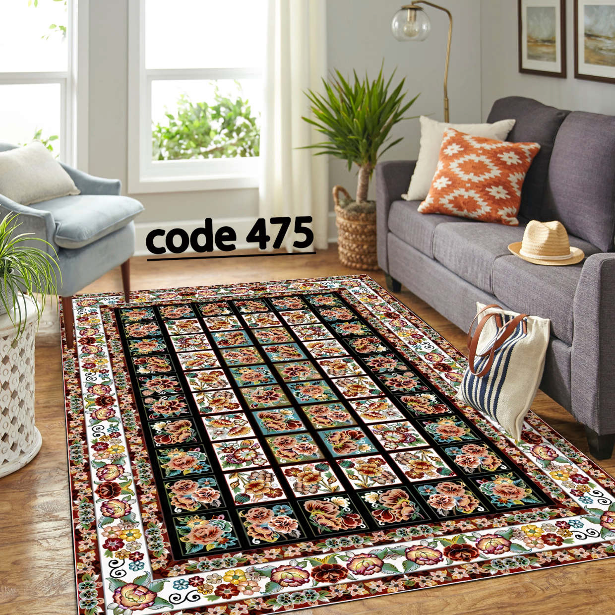 روفرشی کشدار (کاور فرش) و فرشینه و پادری کالای خواب متین کد 475