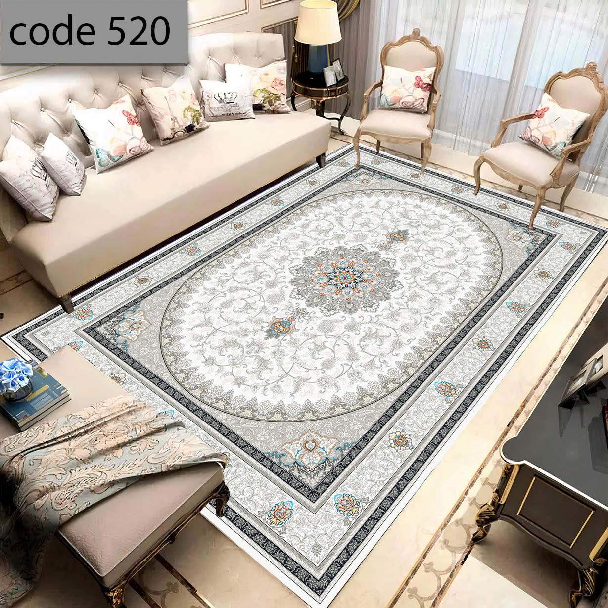روفرشی کشدار (کاور فرش) و فرشینه و پادری کالای خواب متین کد 520