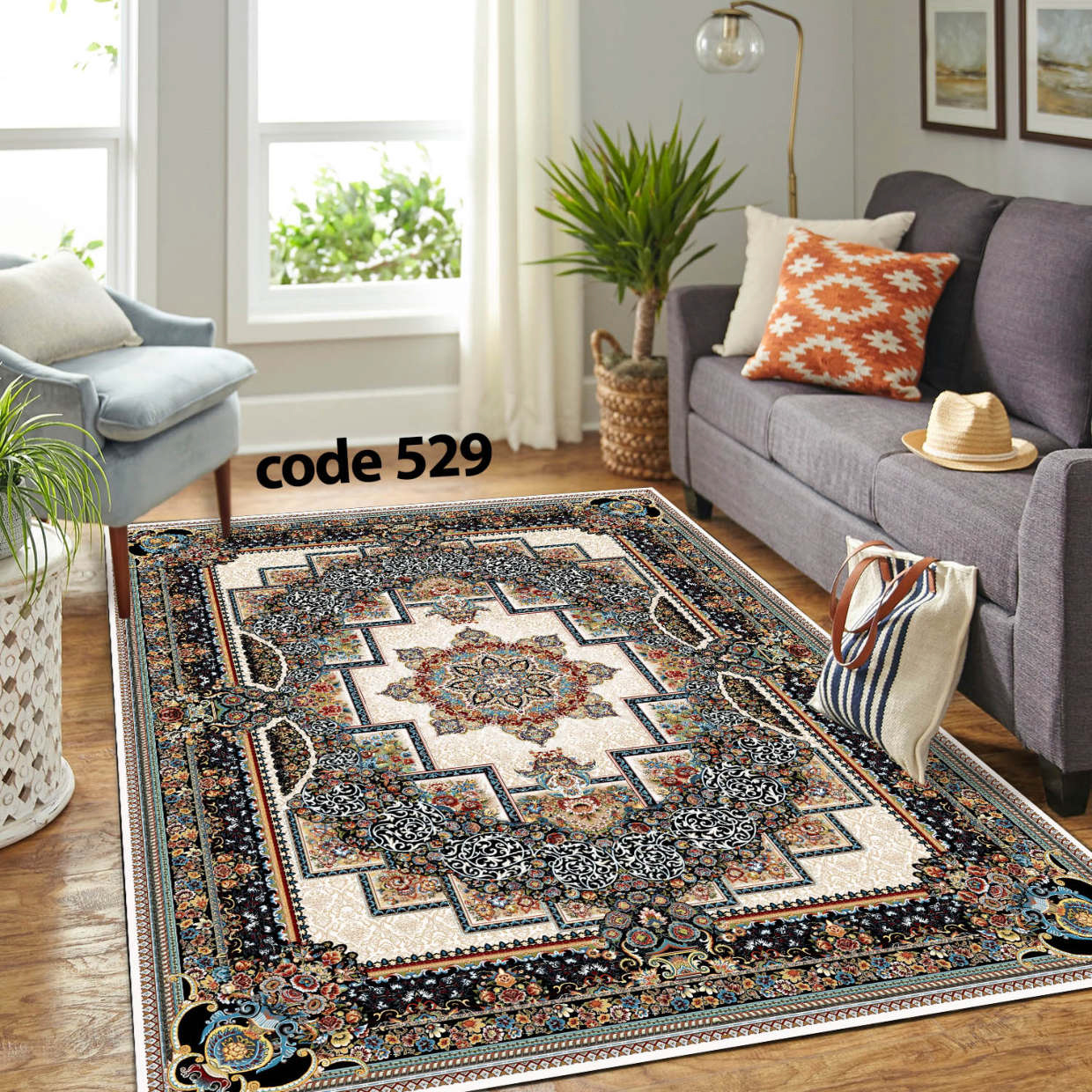 روفرشی کشدار (کاور فرش) و فرشینه و پادری کالای خواب متین کد 529