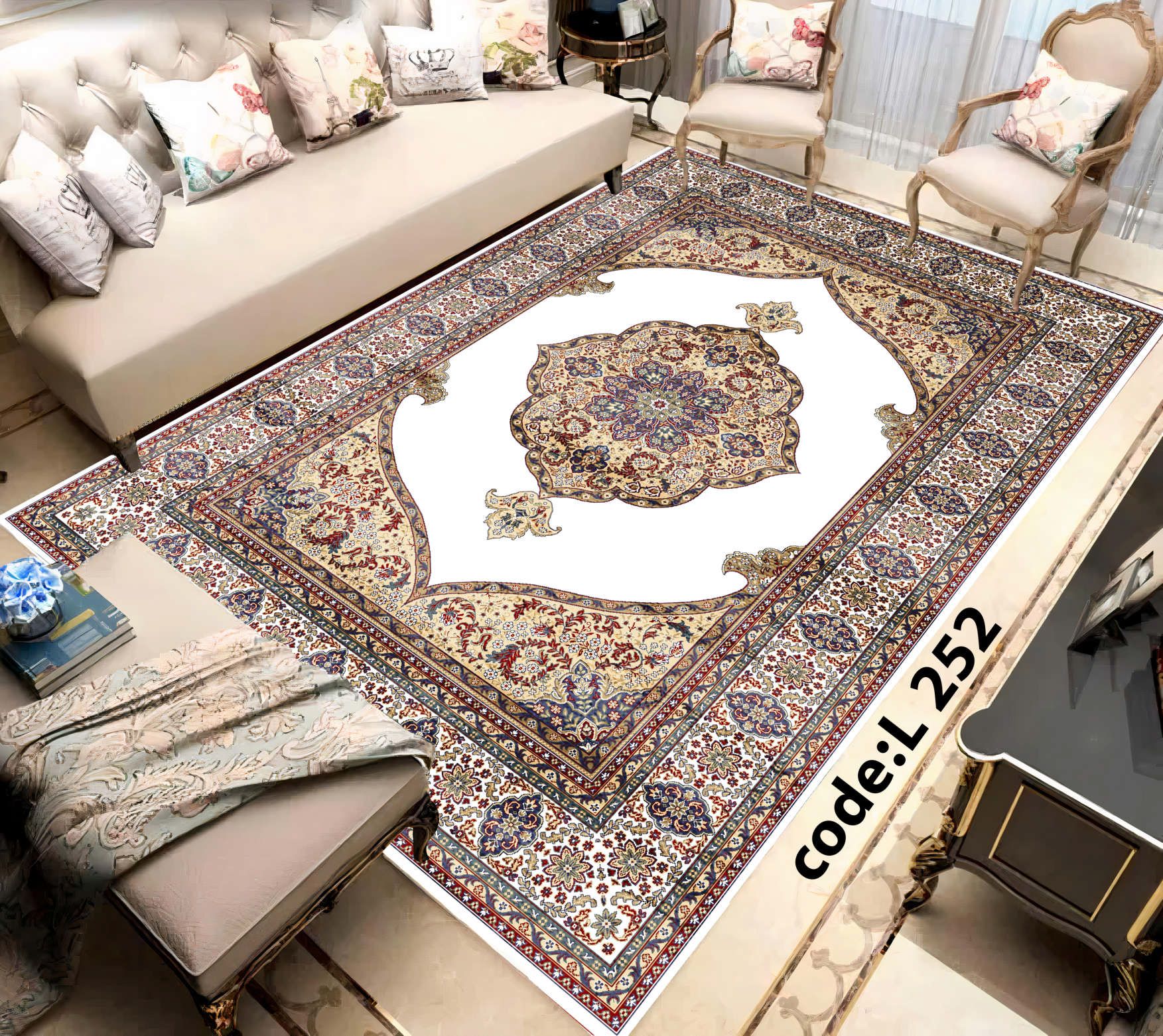 روفرشی کشدار (کاور فرش) و فرشینه و پادری کالای خواب متین کد L 252