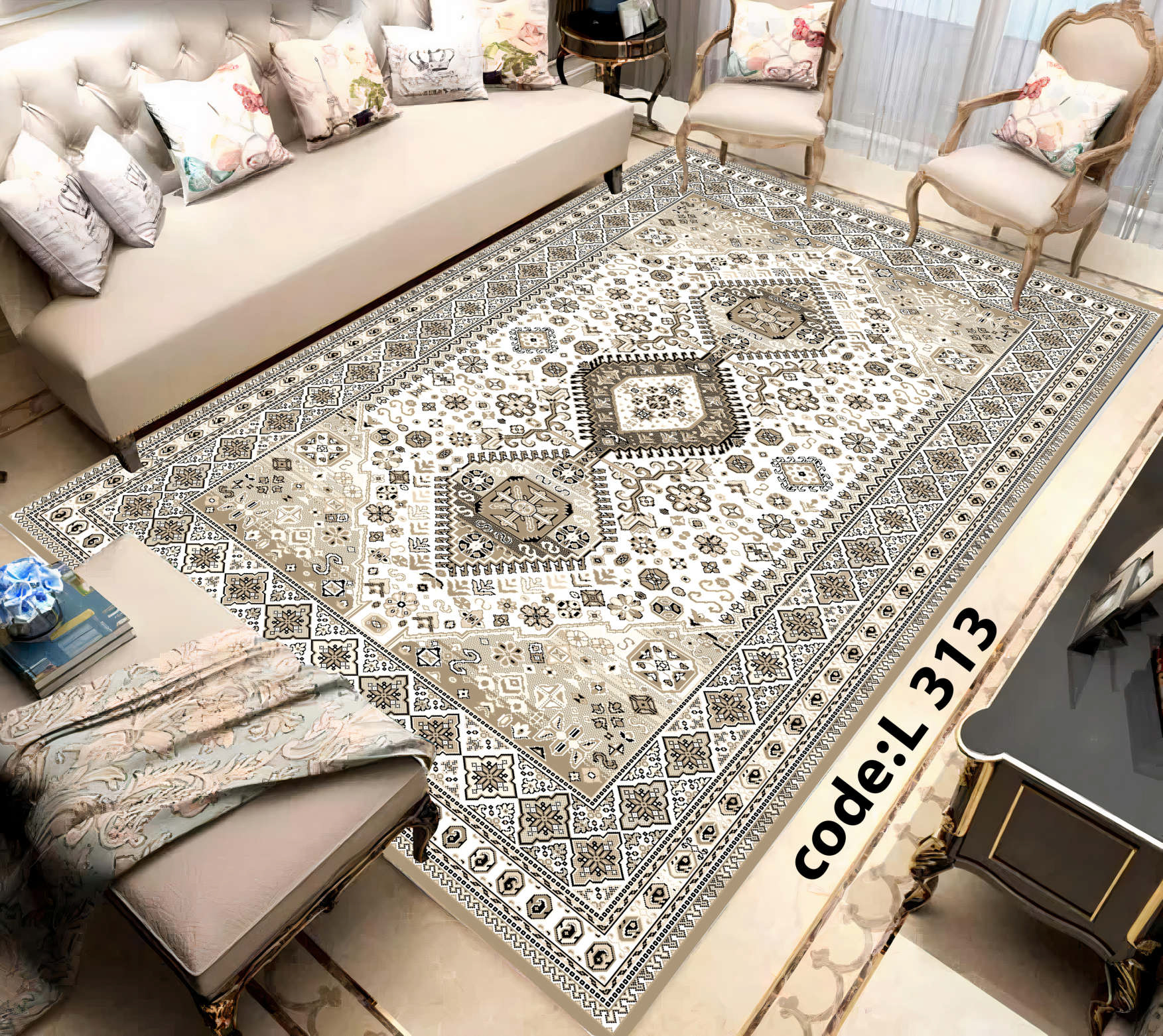 روفرشی کشدار (کاور فرش) و فرشینه و پادری کالای خواب متین کد L 313