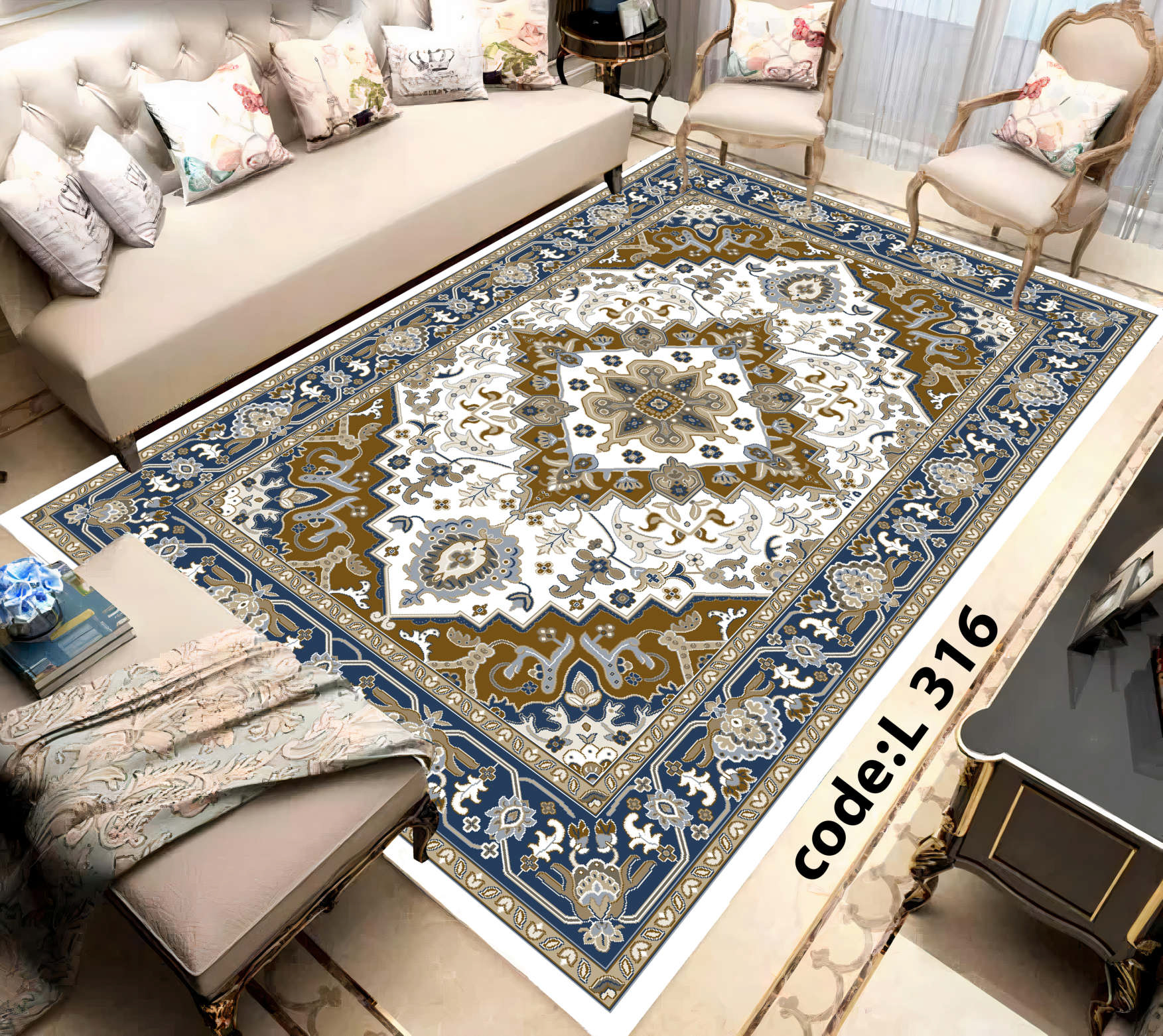 روفرشی کشدار (کاور فرش) و فرشینه و پادری کالای خواب متین کد L 316
