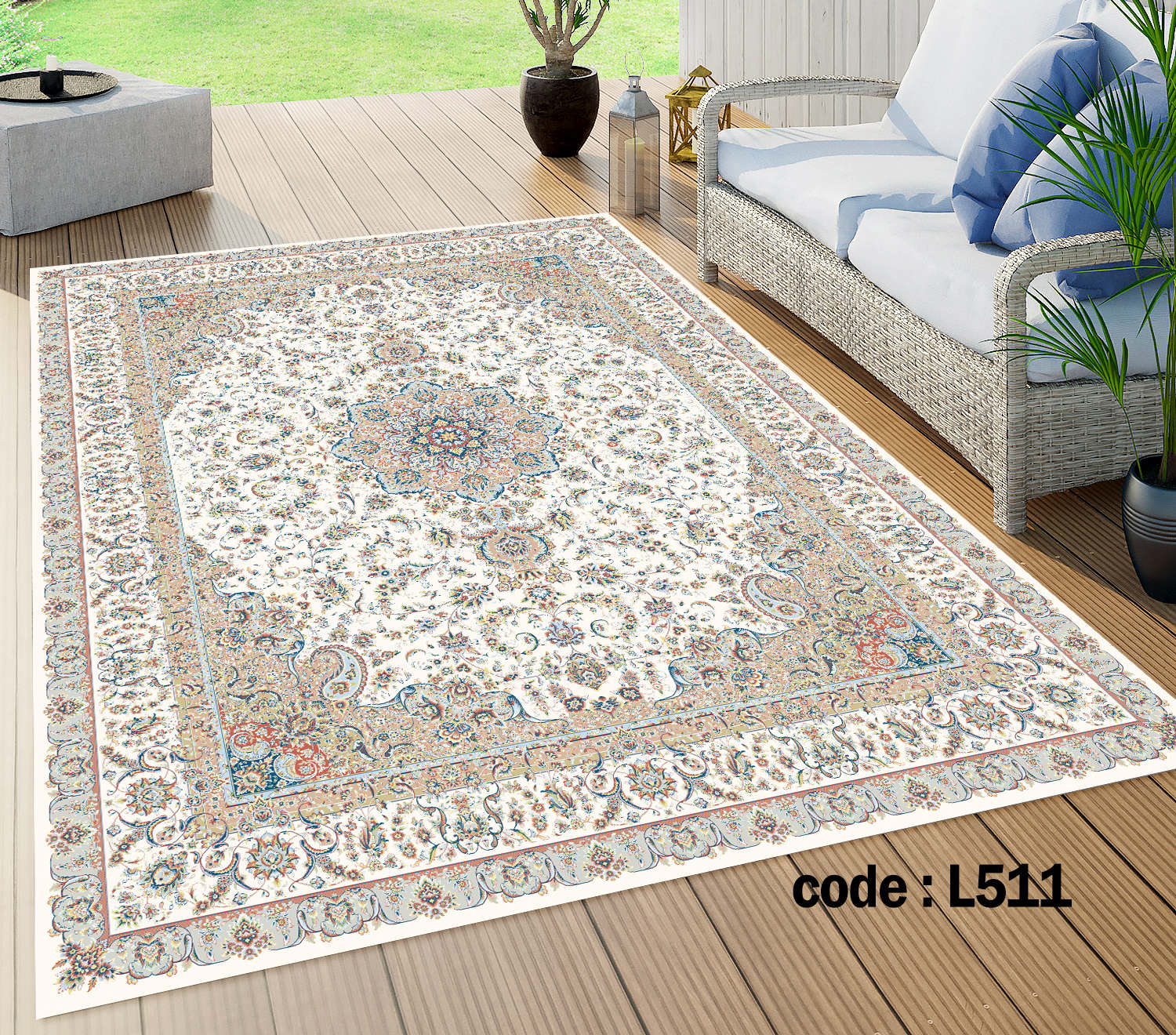 روفرشی کشدار (کاور فرش) و فرشینه و پادری کالای خواب متین کد L511