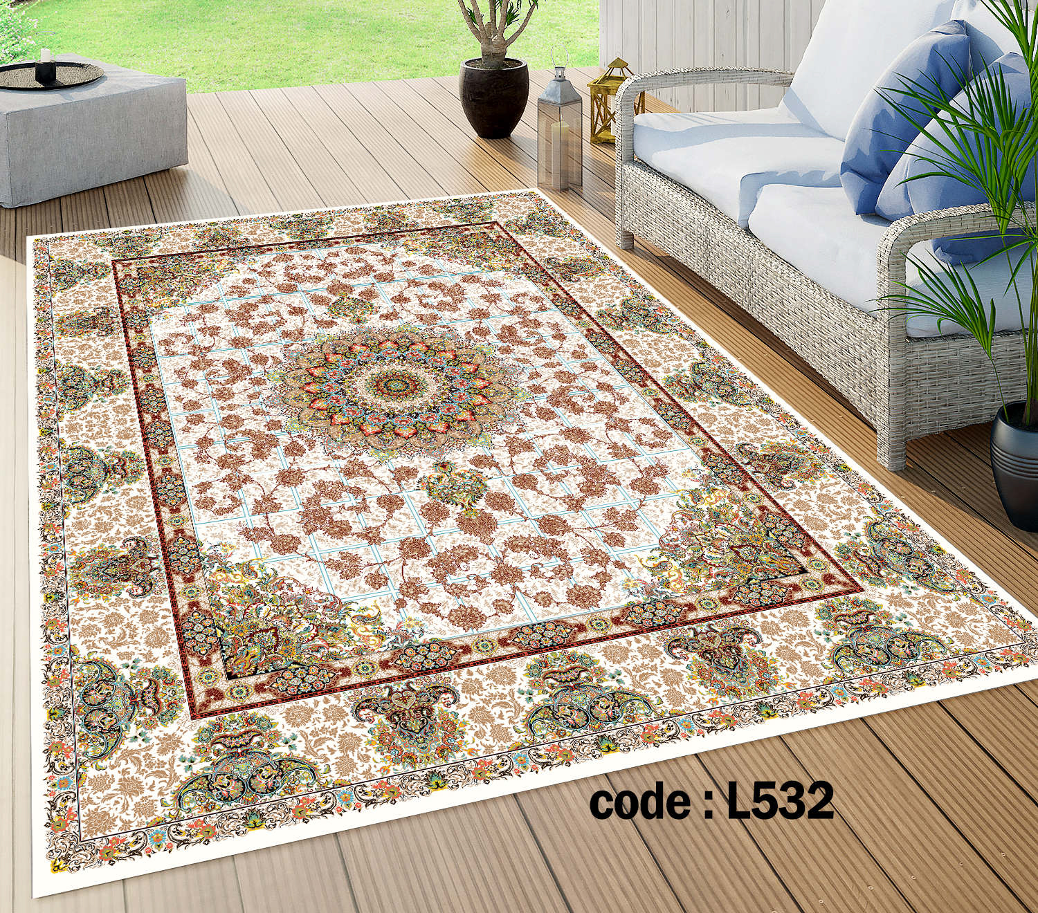 روفرشی کشدار (کاور فرش) و فرشینه و پادری کالای خواب متین کد L532