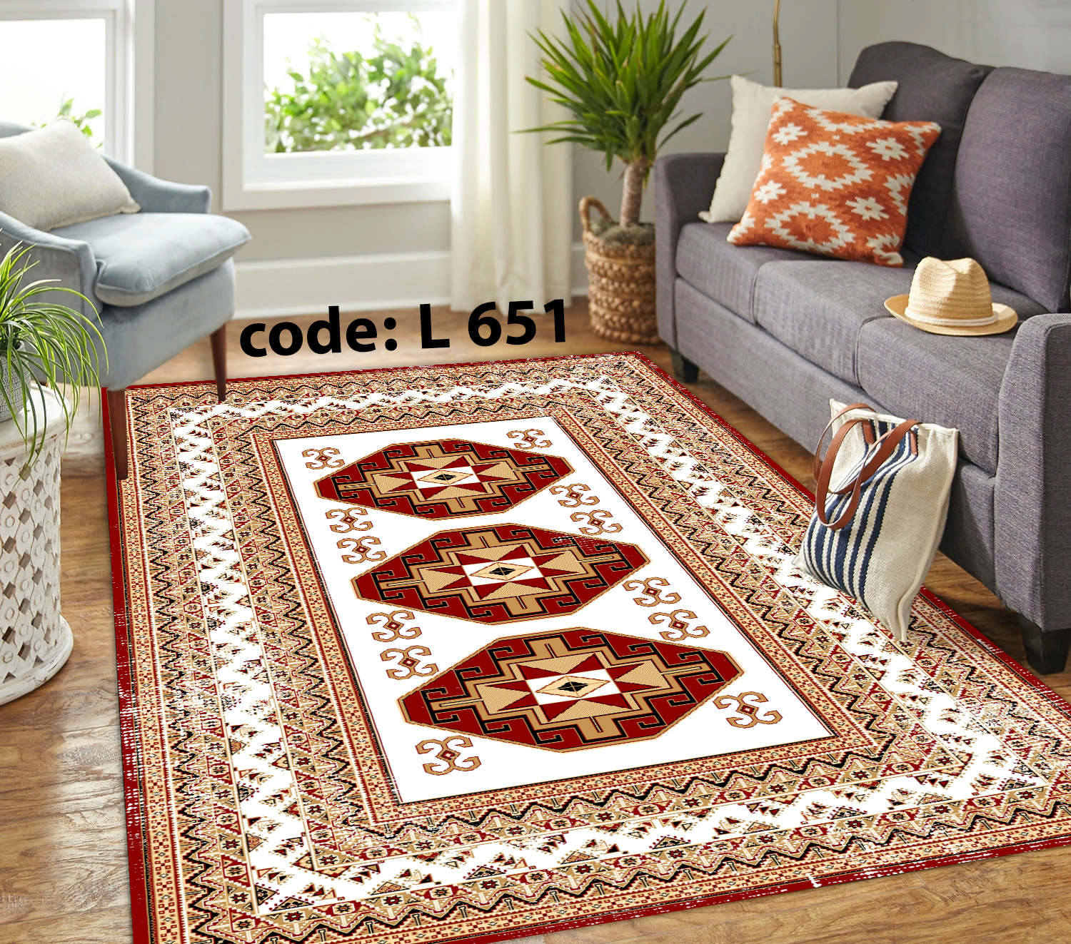 روفرشی کشدار (کاور فرش) و فرشینه و پادری کالای خواب متین کد L 651