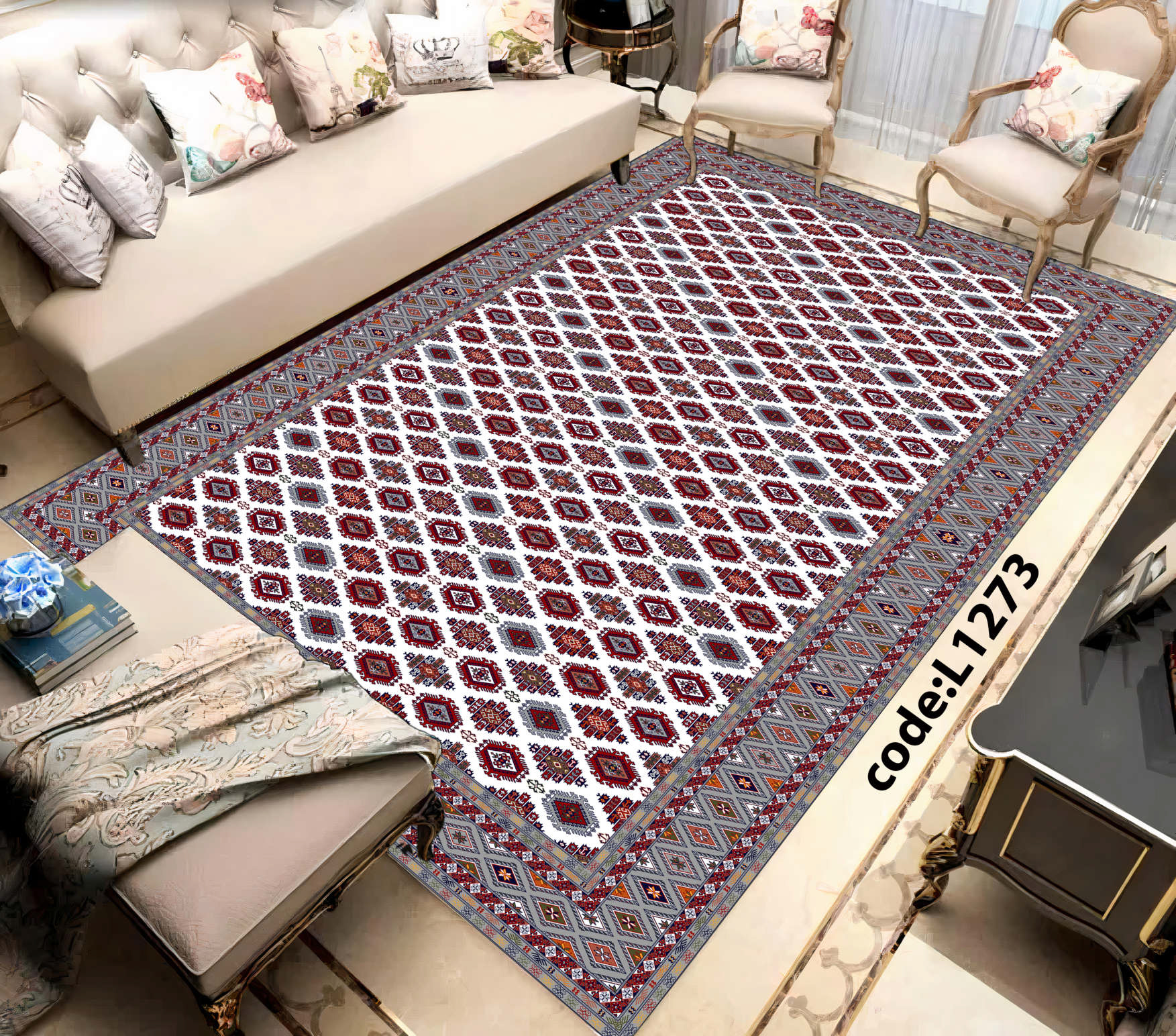 روفرشی کشدار (کاور فرش) و فرشینه و پادری کالای خواب متین کد L1273
