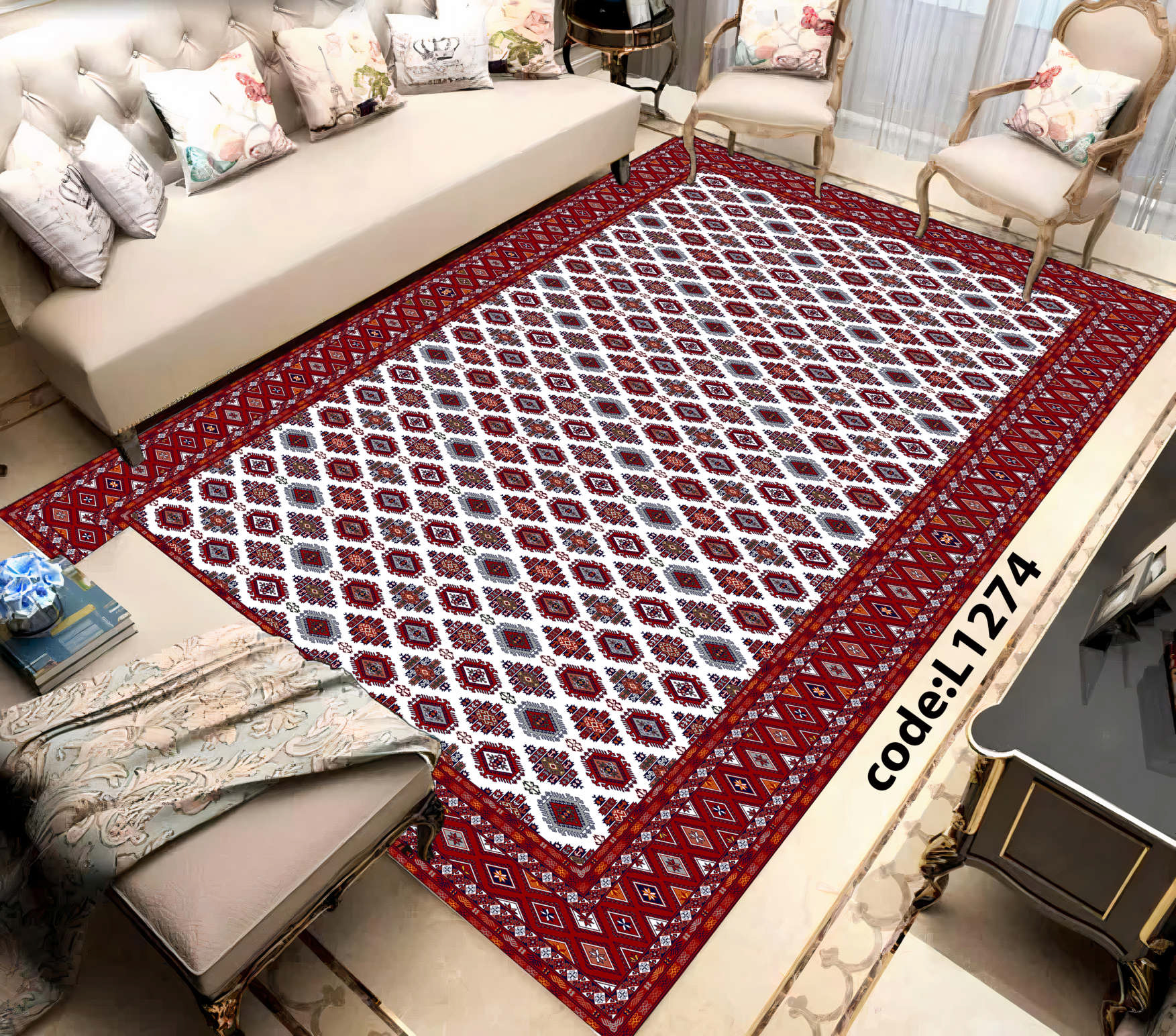 روفرشی کشدار (کاور فرش) و فرشینه و پادری کالای خواب متین کد L1274
