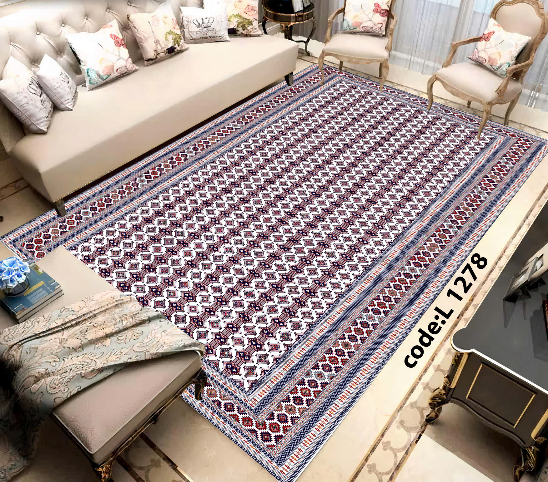 روفرشی کشدار (کاور فرش) و فرشینه و پادری کالای خواب متین کد L1278