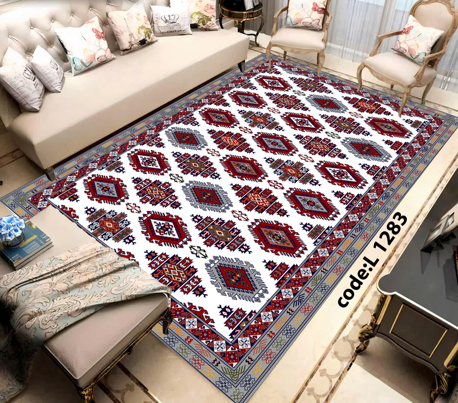 روفرشی کشدار (کاور فرش) و فرشینه و پادری کالای خواب متین کد L 1283