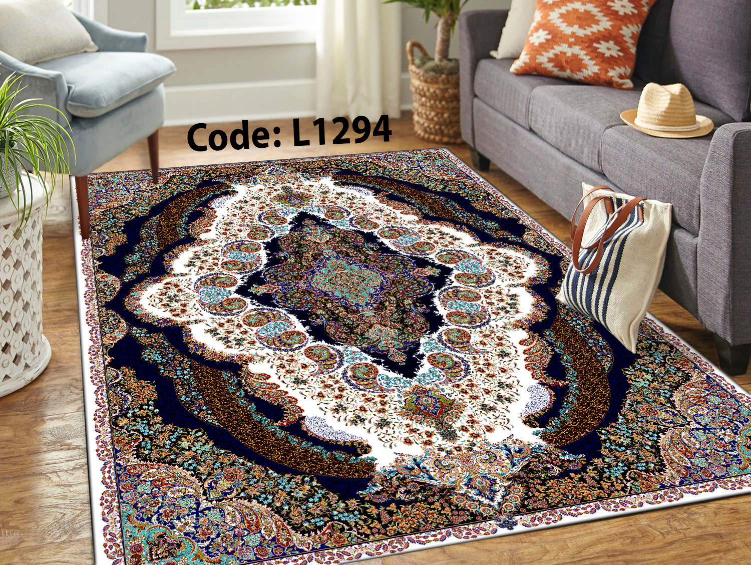 روفرشی کشدار (کاور فرش) و فرشینه و پادری کالای خواب متین کد L1294