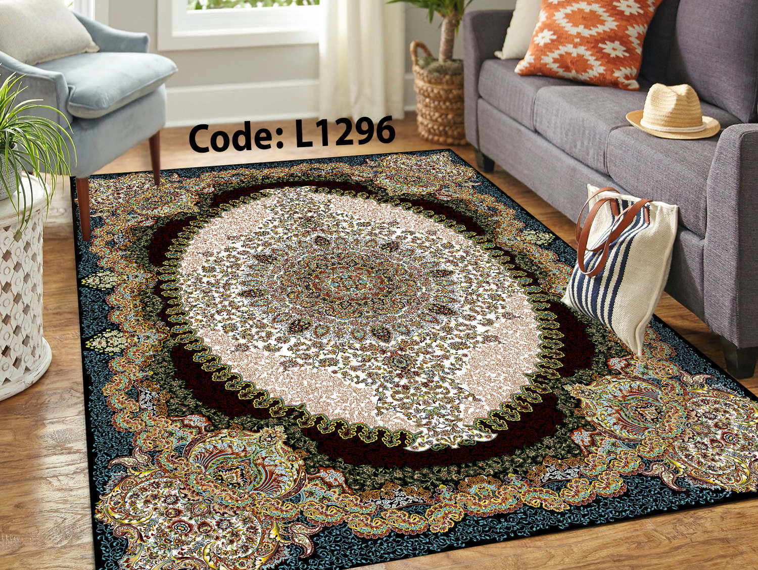 روفرشی کشدار (کاور فرش) و فرشینه و پادری کالای خواب متین کد L1296