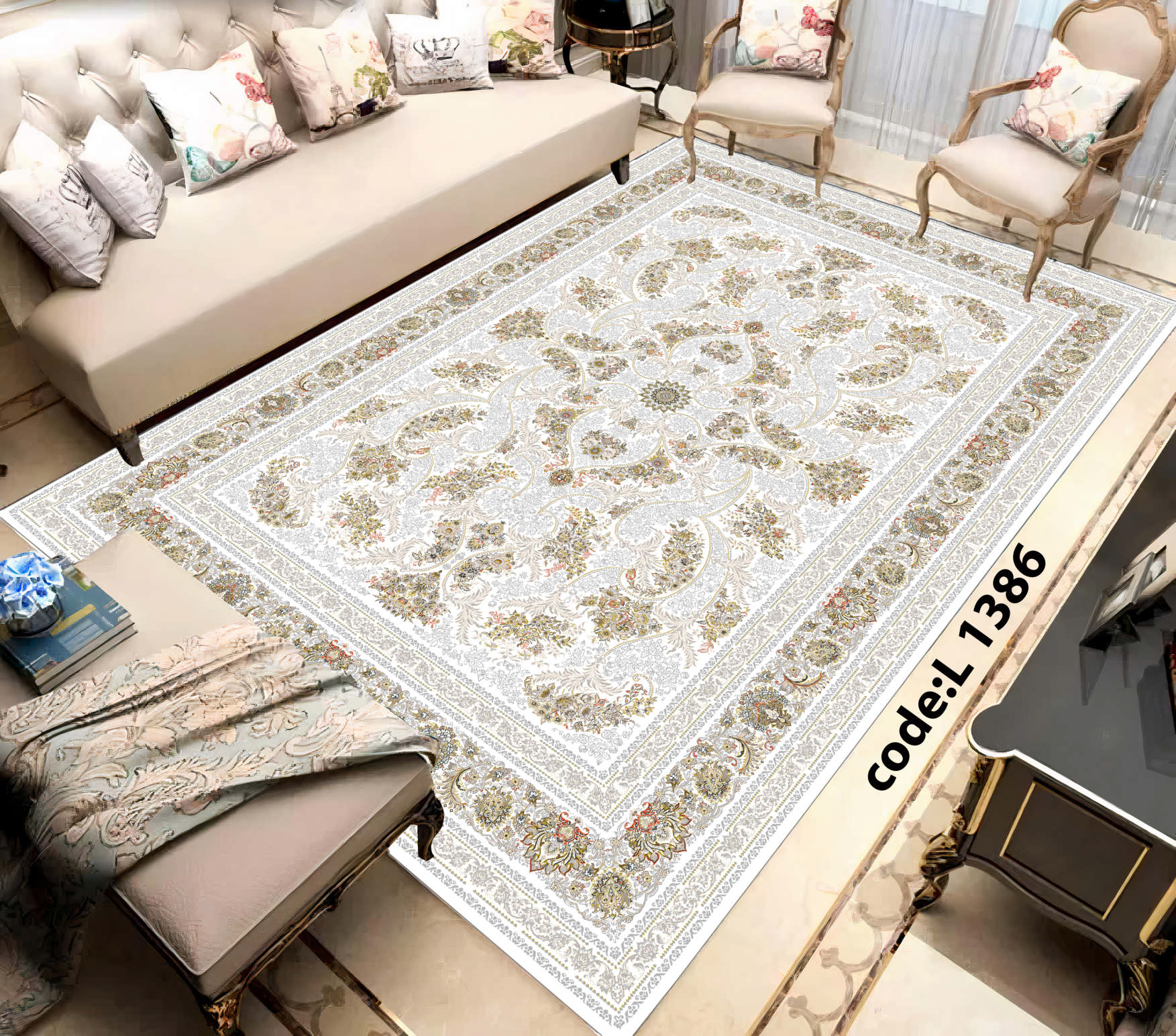 روفرشی کشدار (کاور فرش) و فرشینه و پادری کالای خواب متین کد L 1386