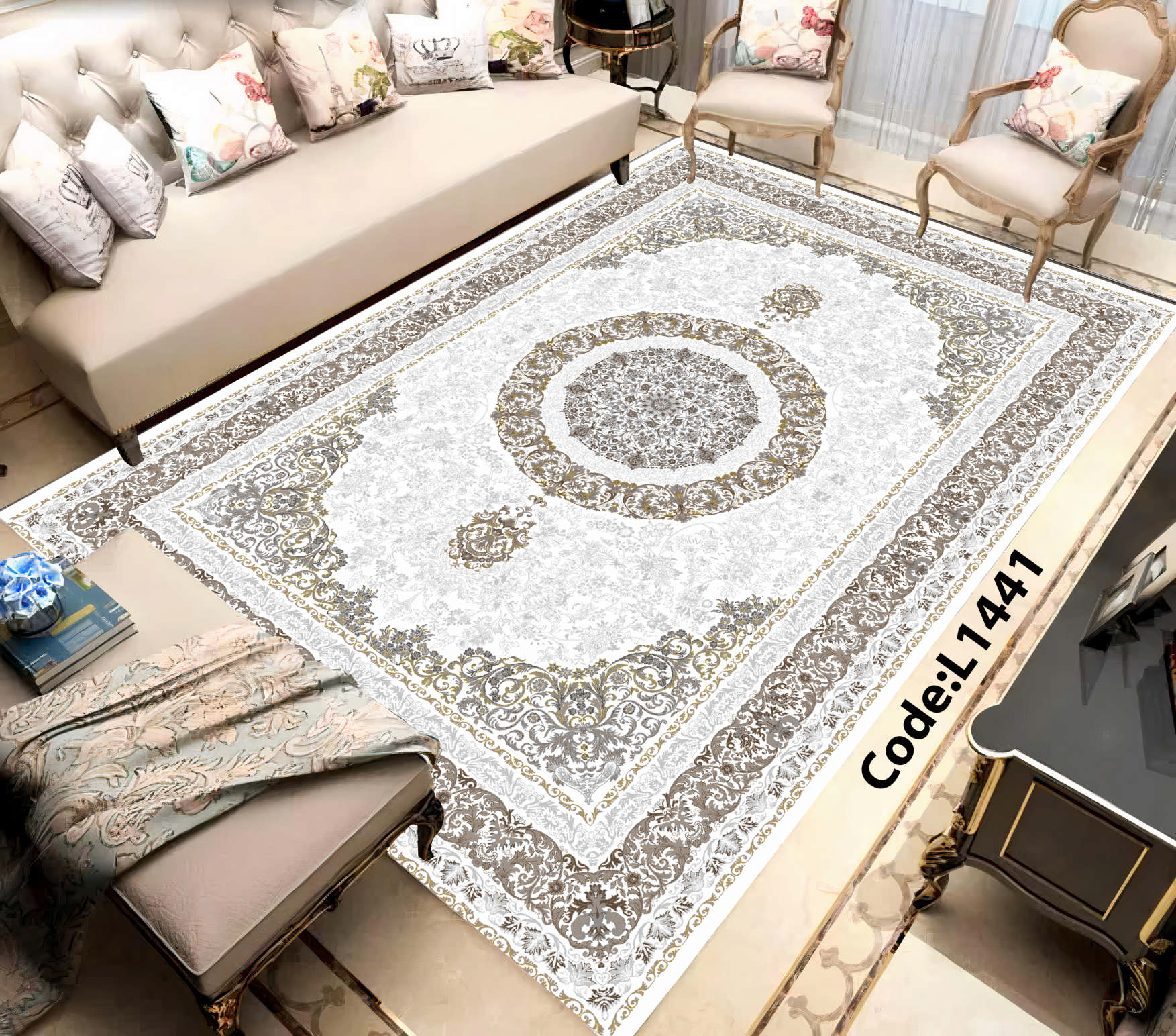 روفرشی کشدار (کاور فرش) و فرشینه و پادری کالای خواب متین کد L 1441