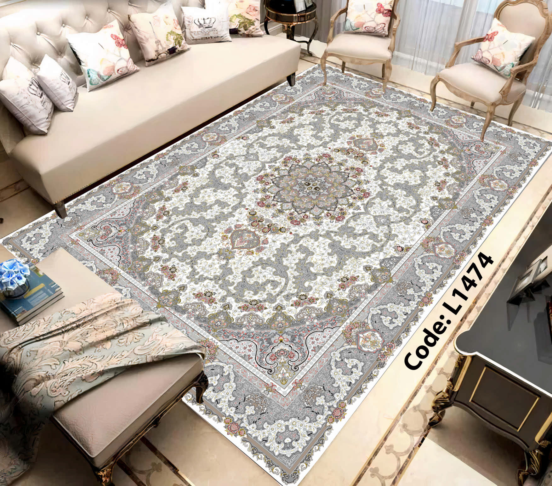 روفرشی کشدار (کاور فرش) و فرشینه و پادری کالای خواب متین کد L1474