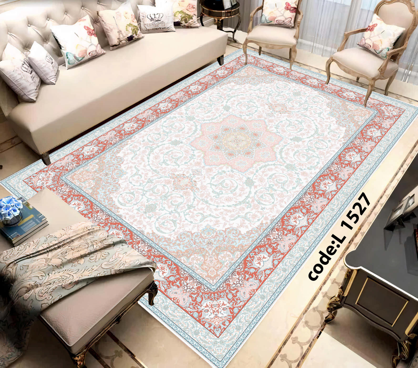 روفرشی کشدار (کاور فرش) و فرشینه و پادری کالای خواب متین کد L 1527