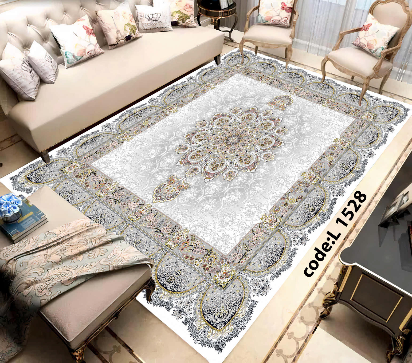 روفرشی کشدار (کاور فرش) و فرشینه و پادری کالای خواب متین کد L 1528
