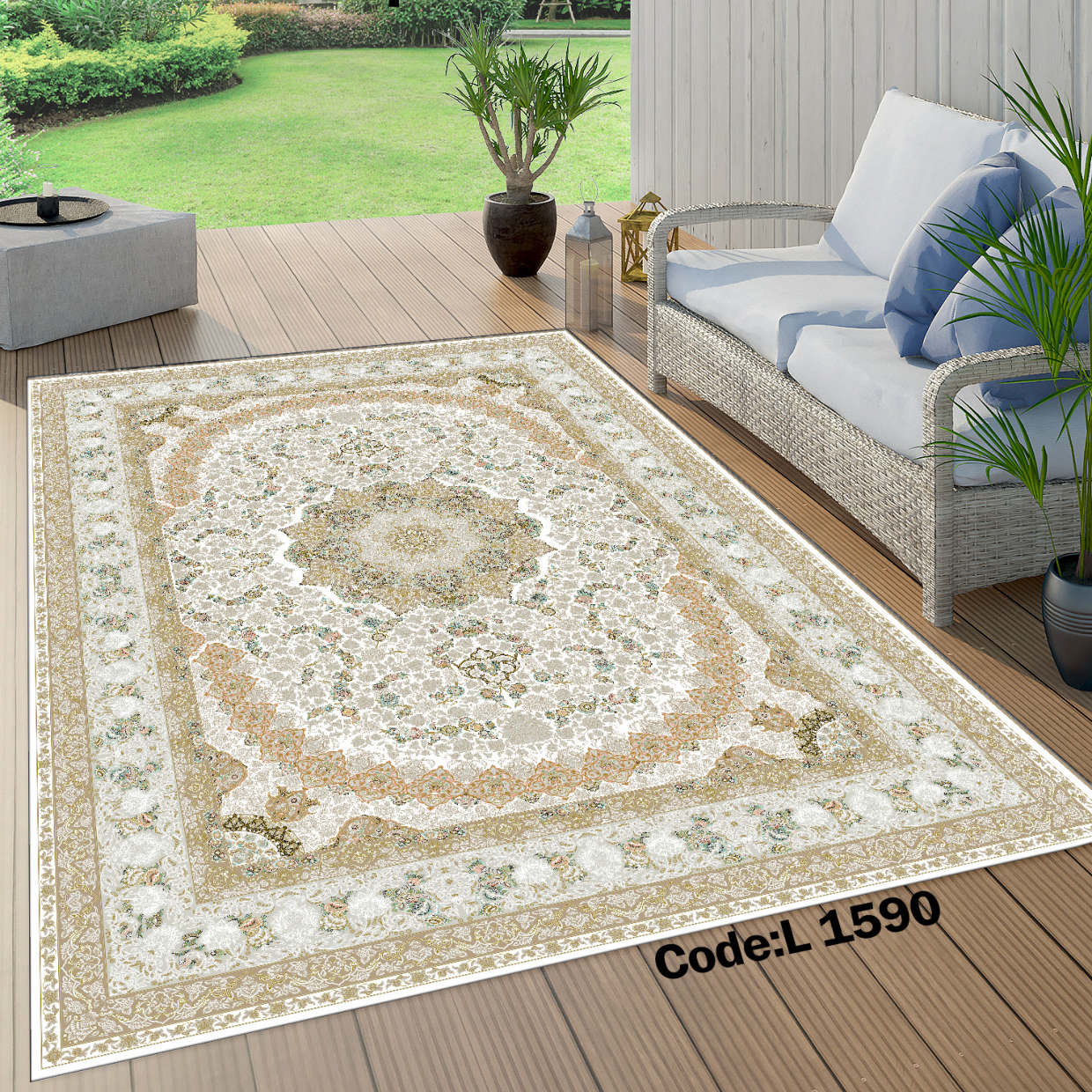 روفرشی کشدار (کاور فرش) و فرشینه و پادری کالای خواب متین کد L 1590
