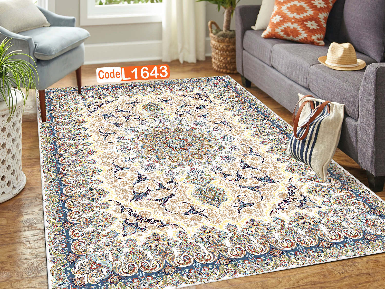 روفرشی کشدار (کاور فرش) و فرشینه و پادری کالای خواب متین کد L1643