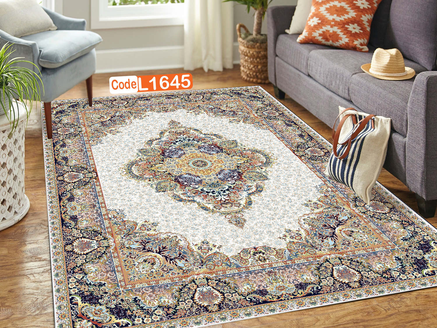 روفرشی کشدار (کاور فرش) و فرشینه و پادری کالای خواب متین کد L1645