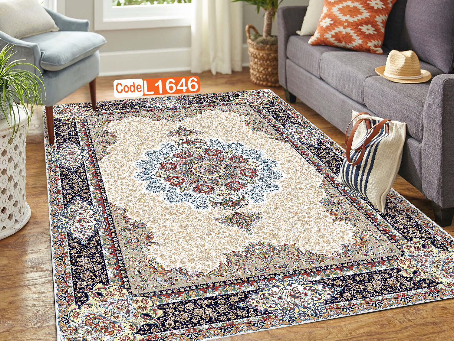 روفرشی کشدار (کاور فرش) و فرشینه و پادری کالای خواب متین کد L1646