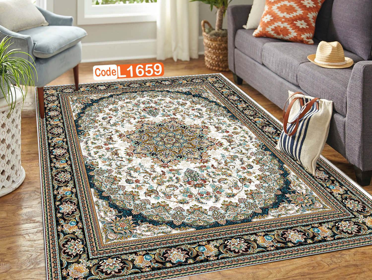 روفرشی کشدار (کاور فرش) و فرشینه و پادری کالای خواب متین کد L1659