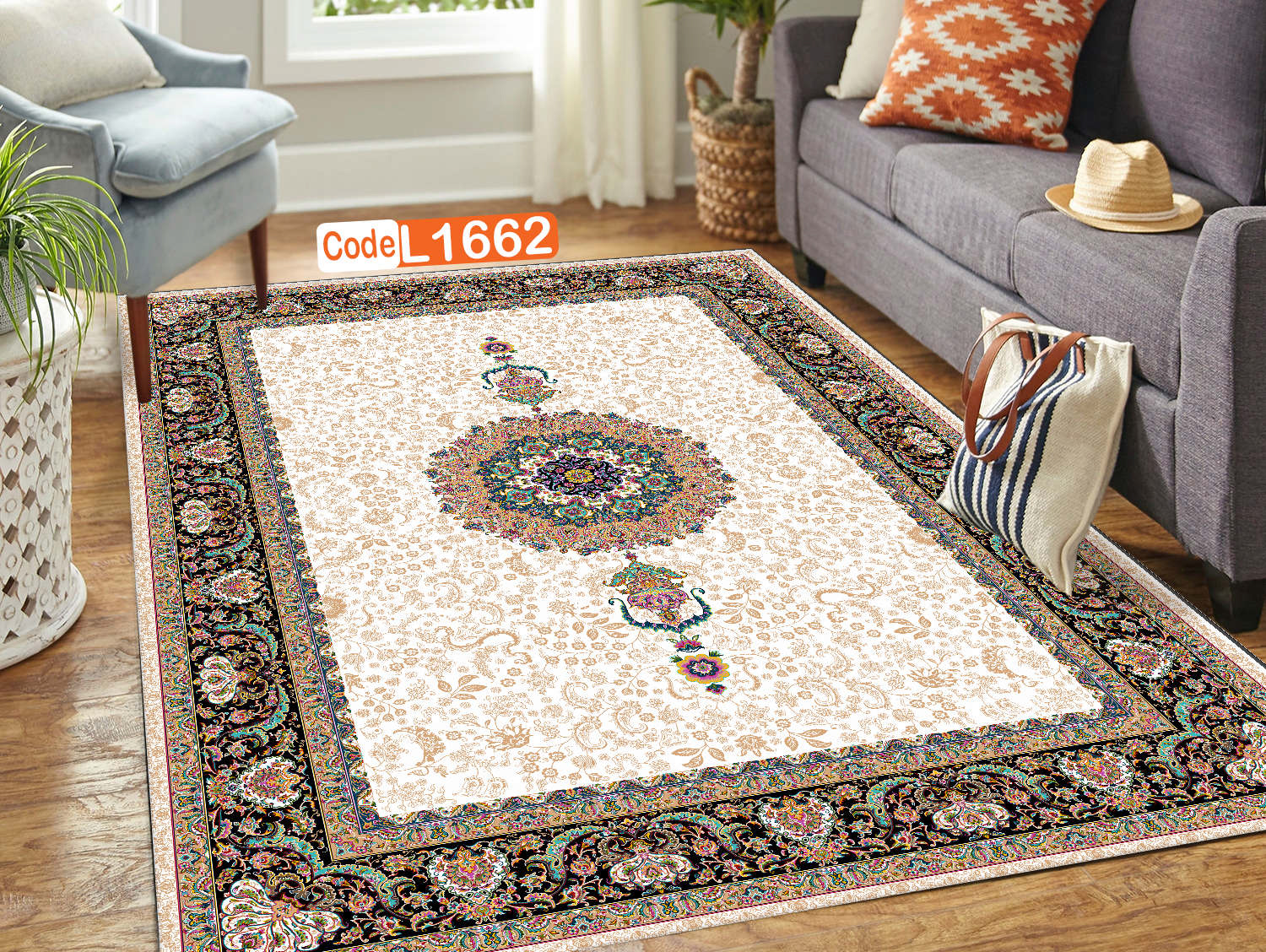روفرشی کشدار (کاور فرش) و فرشینه و پادری کالای خواب متین کد L1662