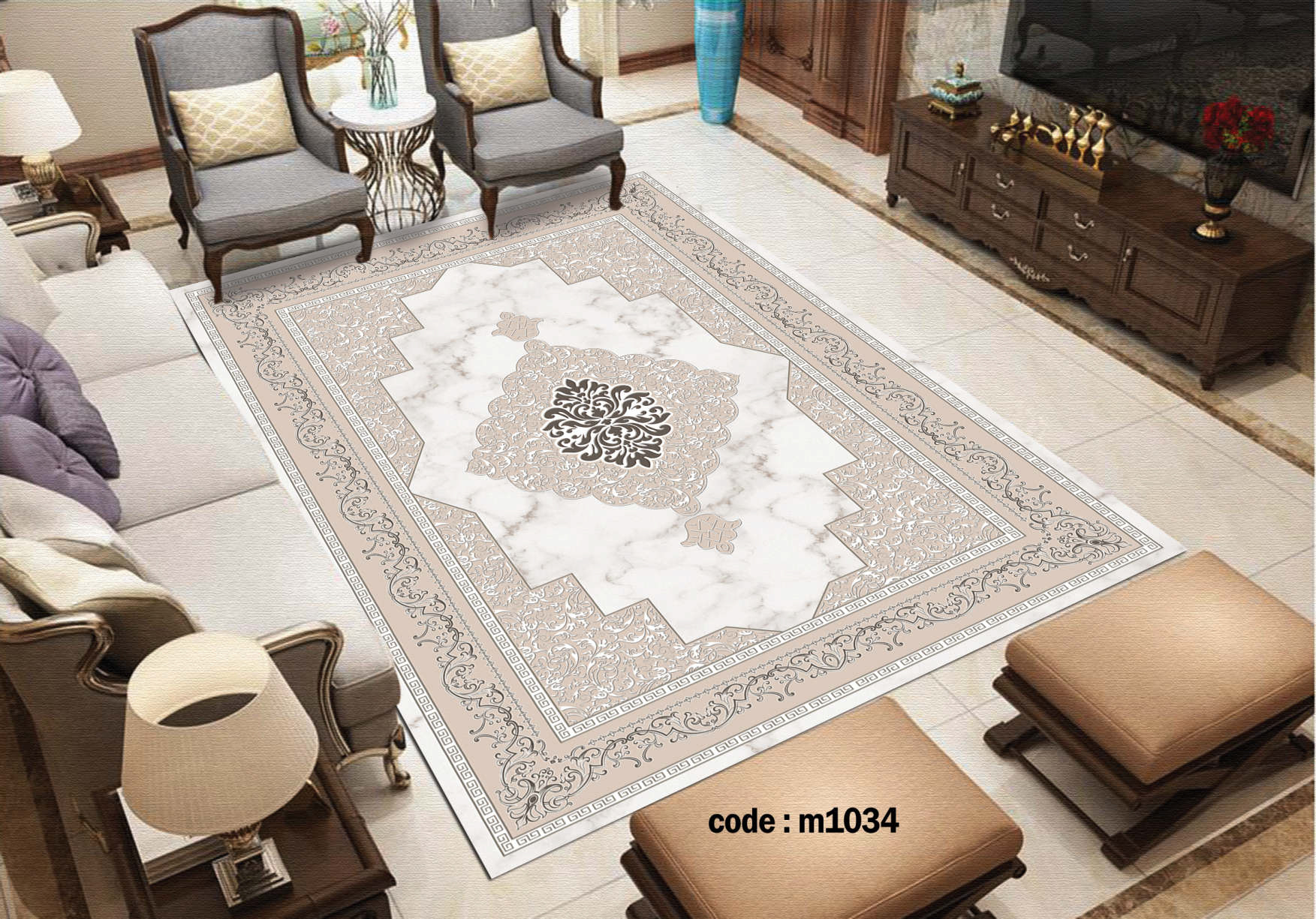 روفرشی کشدار (کاور فرش) و فرشینه و پادری کالای خواب متین کد m1034
