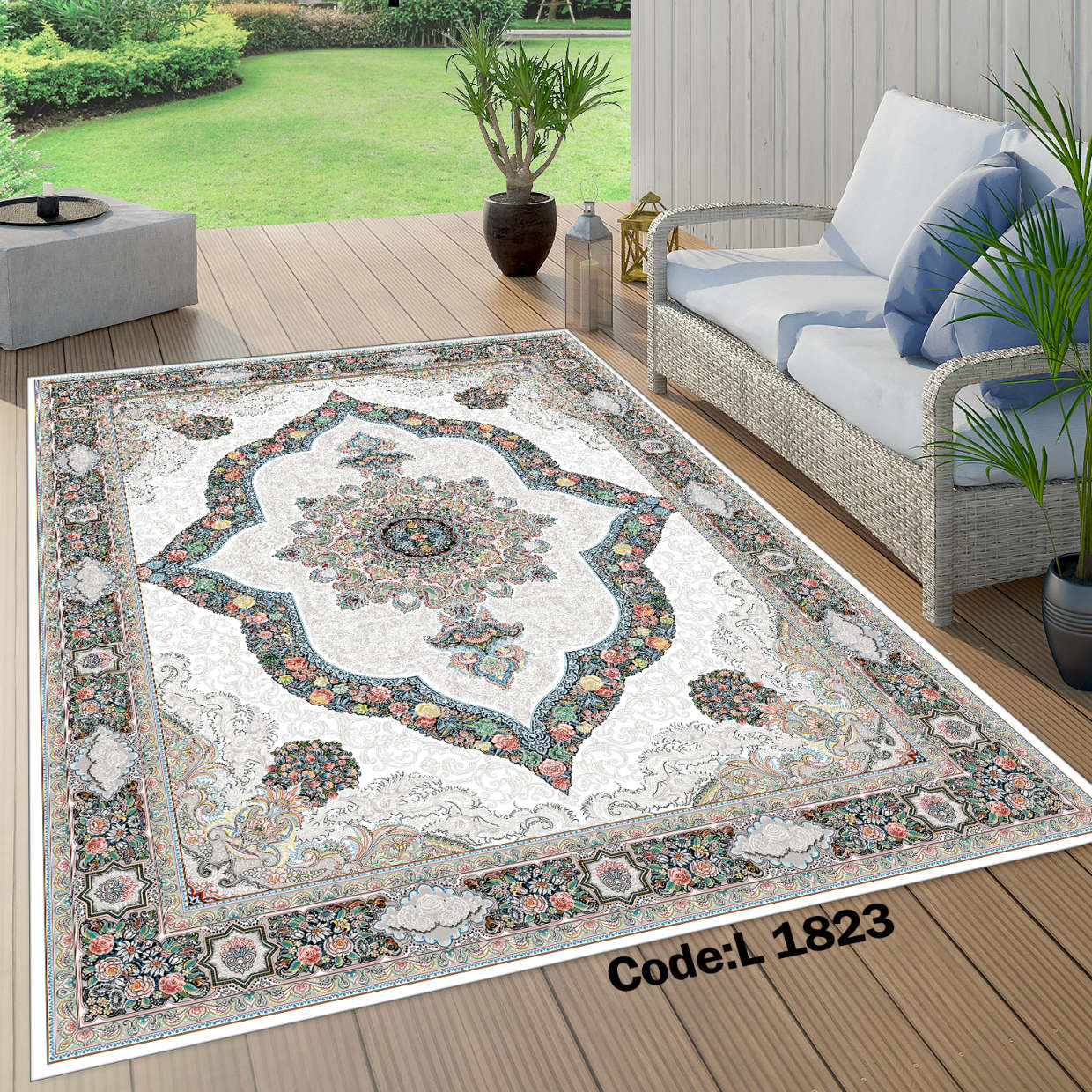 روفرشی کشدار (کاور فرش) و فرشینه و پادری کالای خواب متین کد L 1823
