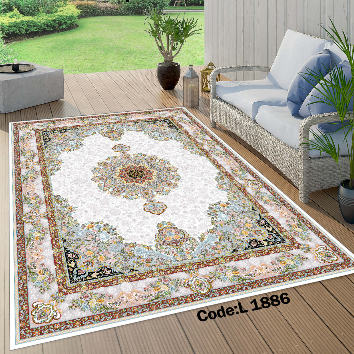 روفرشی کشدار (کاور فرش) و فرشینه و پادری کالای خواب متین کد L 1886