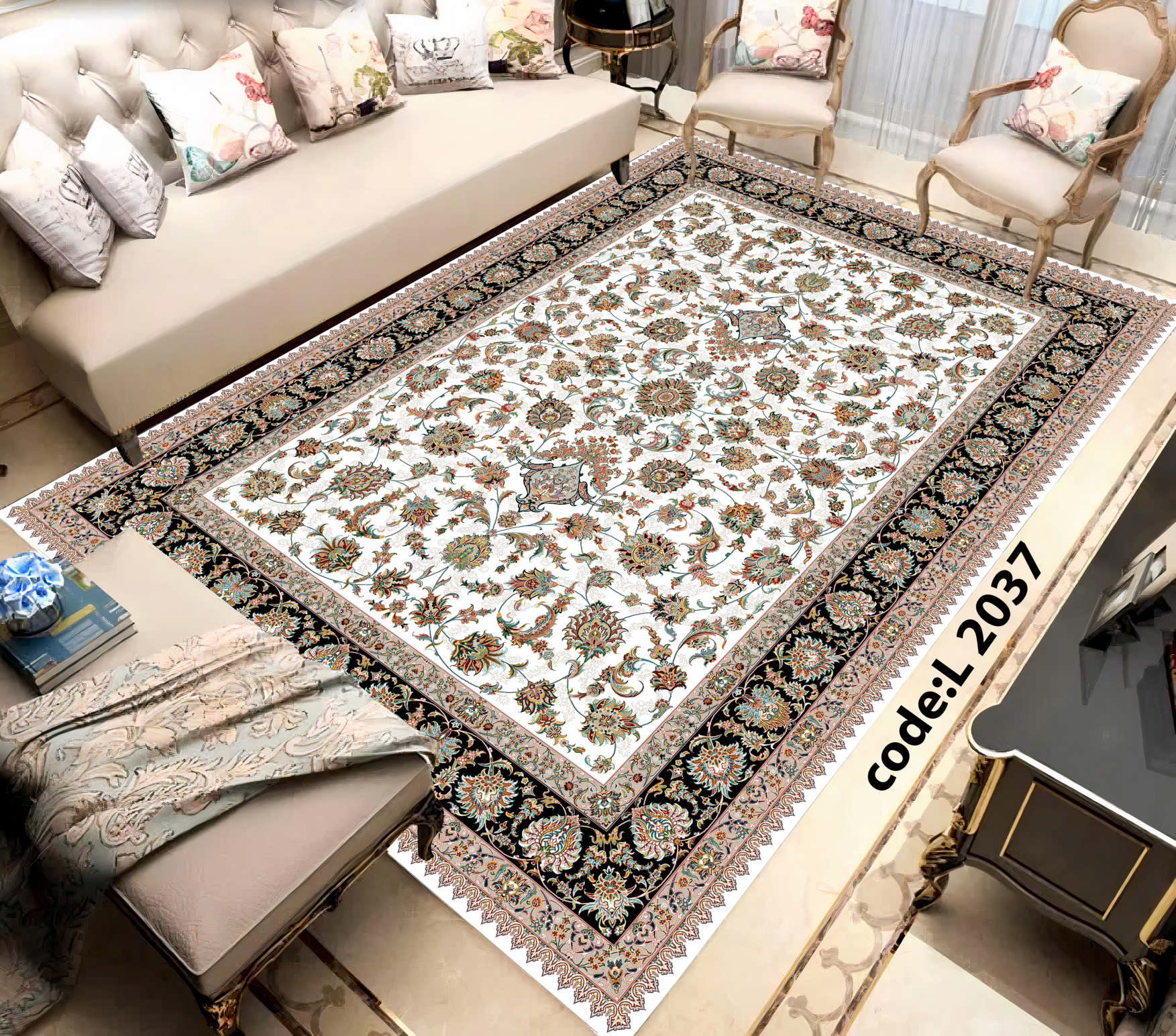 روفرشی کشدار (کاور فرش) و فرشینه و پادری کالای خواب متین کد L 2037