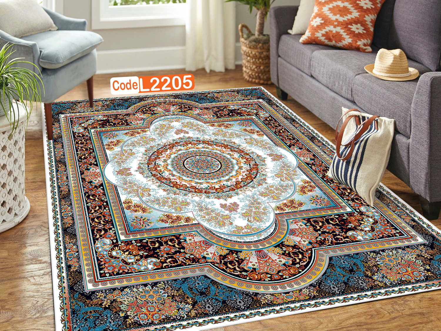 روفرشی کشدار (کاور فرش) و فرشینه و پادری کالای خواب متین کد L2205
