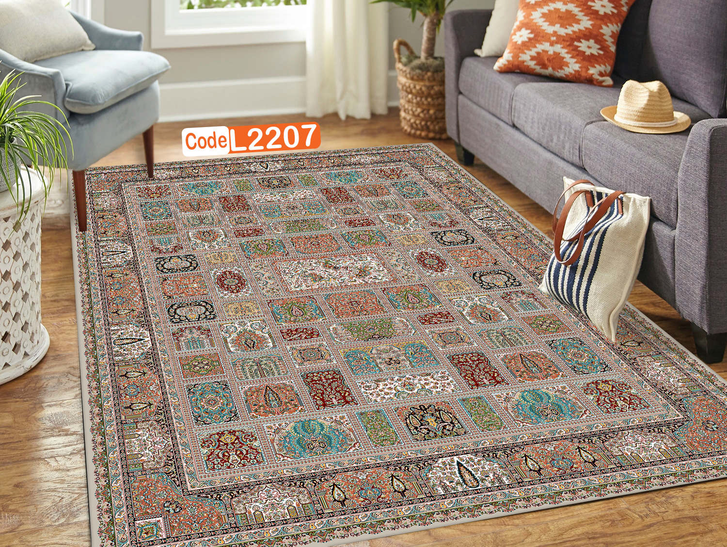 روفرشی کشدار (کاور فرش) و فرشینه و پادری کالای خواب متین کد L2207