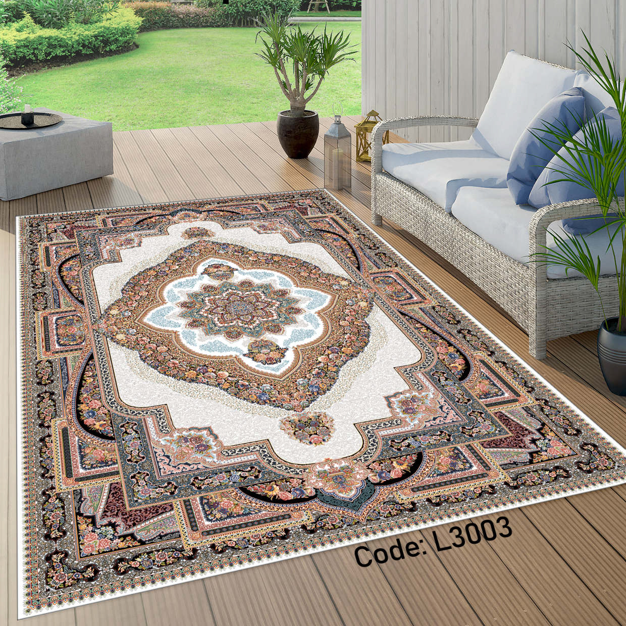 روفرشی کشدار (کاور فرش) و فرشینه و پادری کالای خواب متین کد L3003