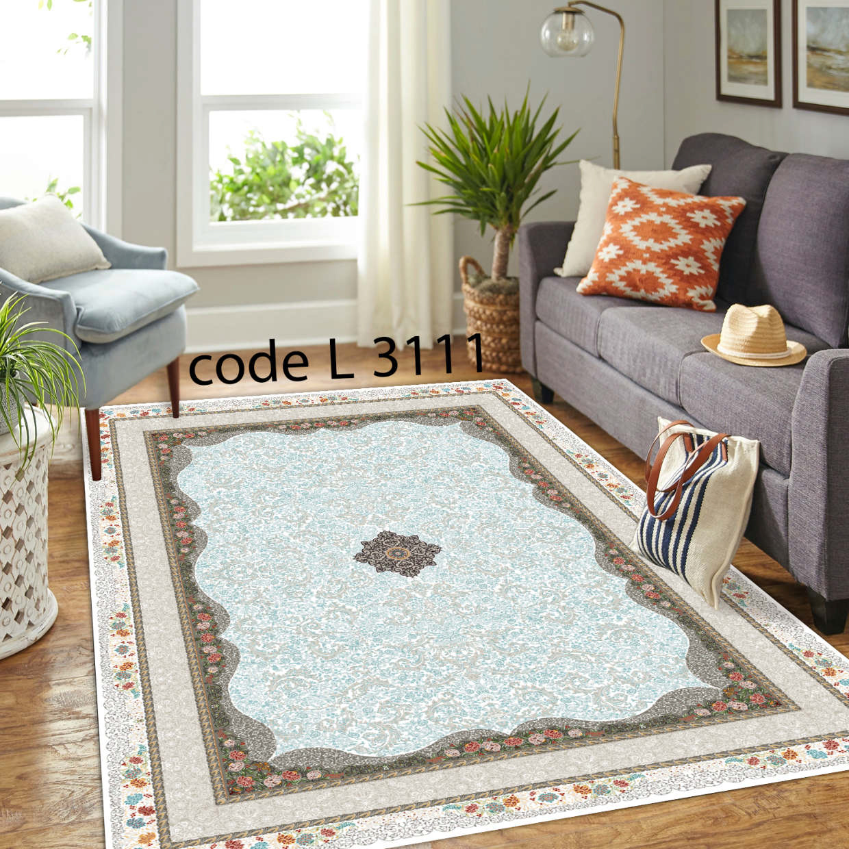 روفرشی کشدار (کاور فرش) و فرشینه و پادری کالای خواب متین کد L 3111