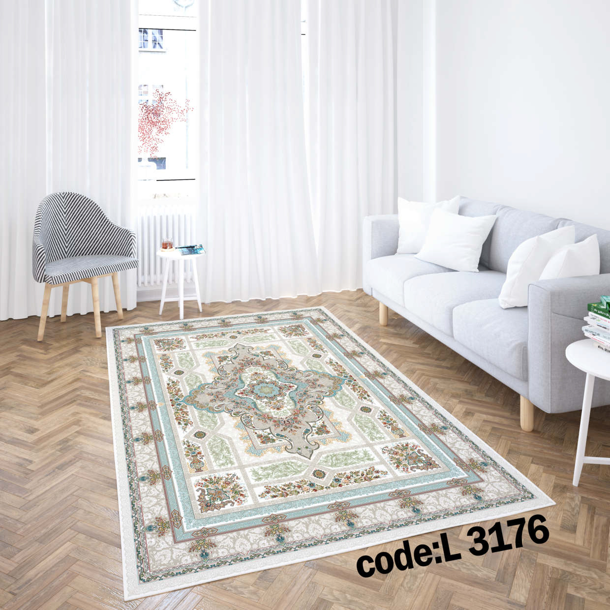 روفرشی کشدار (کاور فرش) و فرشینه و پادری کالای خواب متین کد L 3176