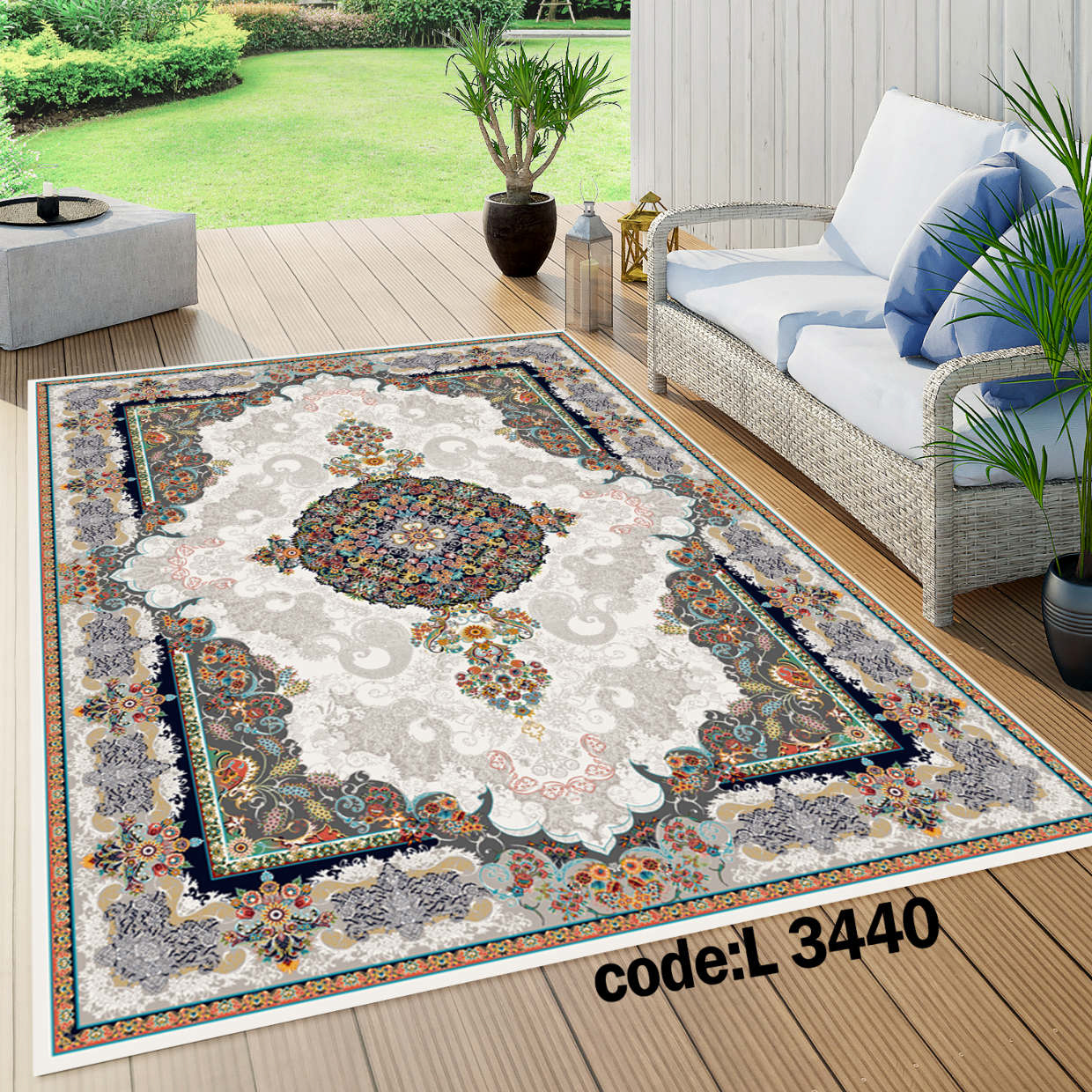 روفرشی کشدار (کاور فرش) و فرشینه و پادری کالای خواب متین کد L 3440